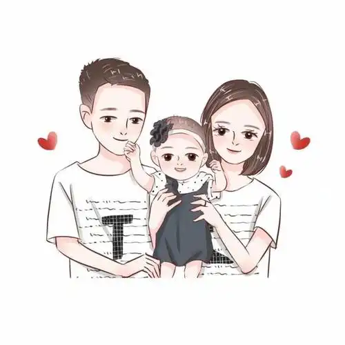 幸福一家三口,四口,五口微信头像,唯美手绘头像图集