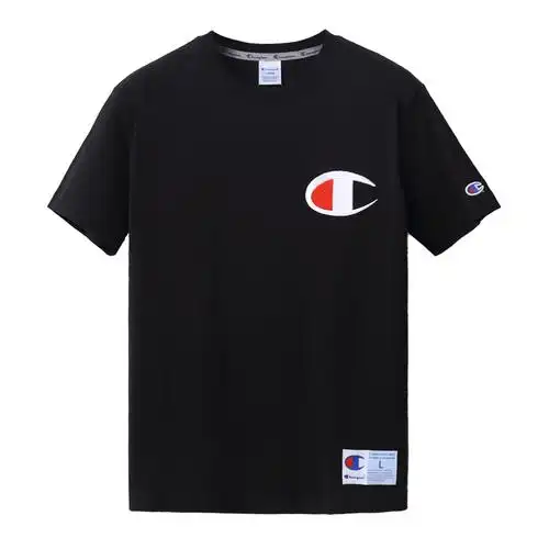 champion 冠军夏季潮流青春短袖运动t恤男士大c标刺绣logo情侣百搭