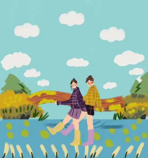 水洼两个小女孩|插画|商业插画|94074765 - 原创作品 - 站酷 (zcool)