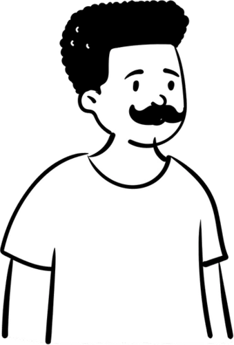 恐龙发型的胡子叔叔手绘插画