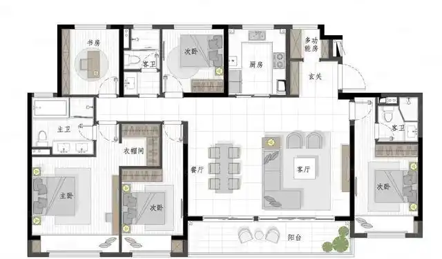 200平米宽体大户型优雅的轻奢感