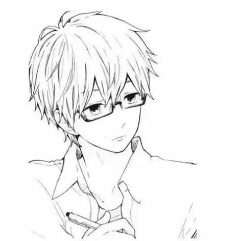 【黑白线稿】动漫帅哥素材-白描线稿,喜欢临摹快收藏!