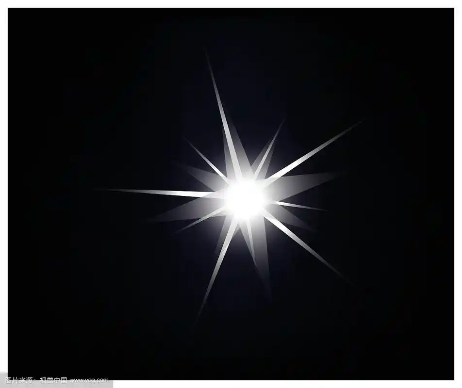 矢量闪烁和发光的光效果星星在黑色的背景