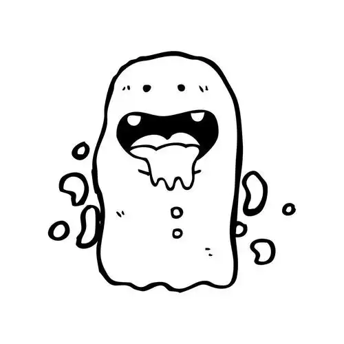 粘糊糊的鬼魂卡通,向量,在白色背景上的黏糊糊的鬼卡通