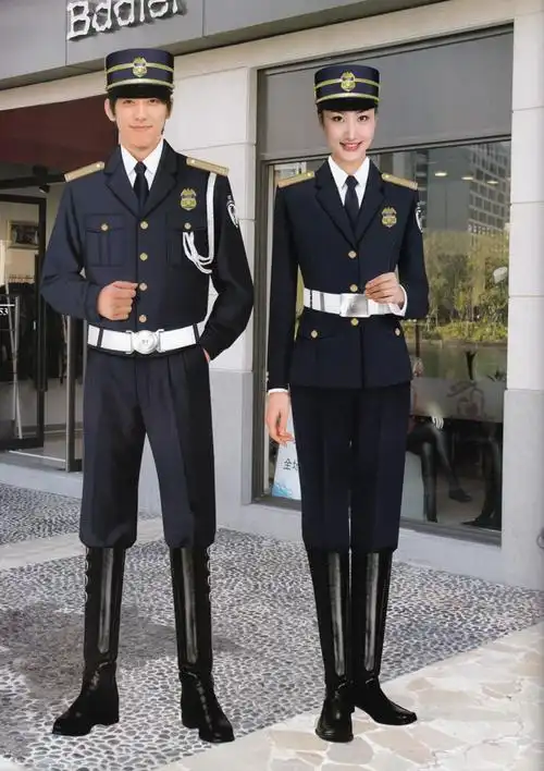 深色修身男女款保安制服
