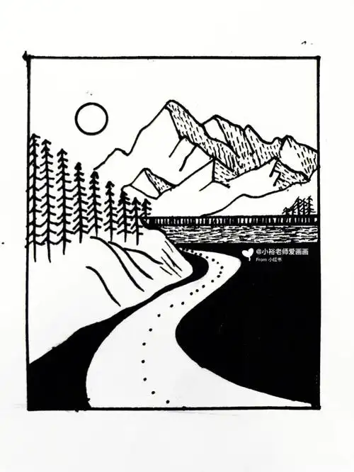 黑白风景画练习