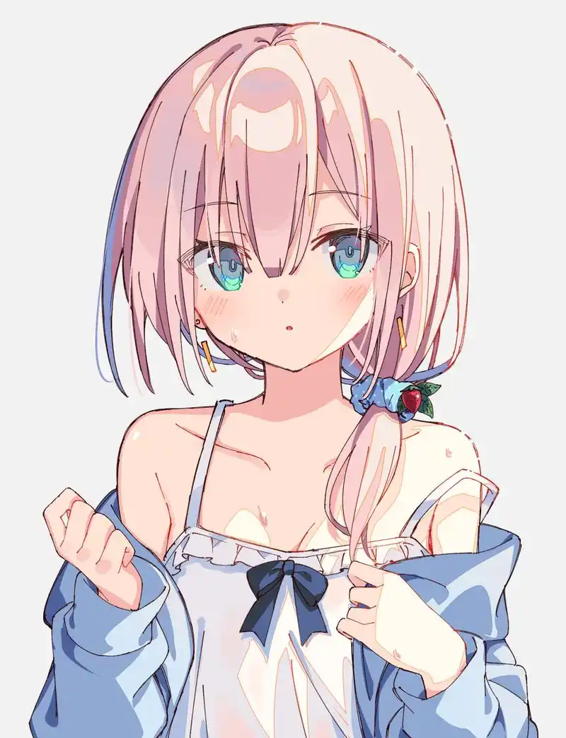 粉发少女#二次元美图#  画师:ゾイルン pixiv:110324604