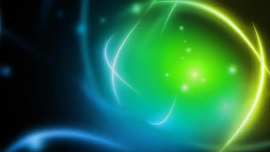 抽象背景,蓝色和绿色,明亮的光 4k