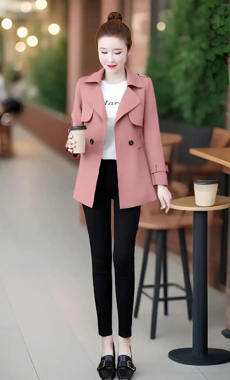 邂逅时尚,绽放魅力.2024新款春秋季中长款风衣女款震撼登场!