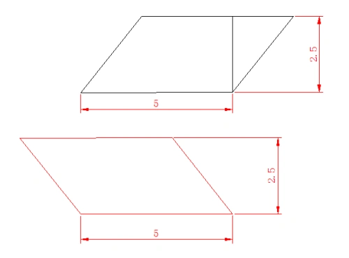 画一个底五厘米高2cm5毫米的平行四边形