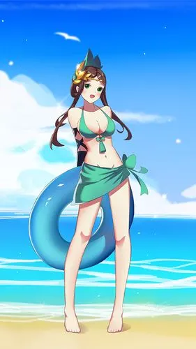 女英雄泳装系列壁纸虞姬的夏日风情