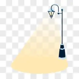 黄色微光的路灯