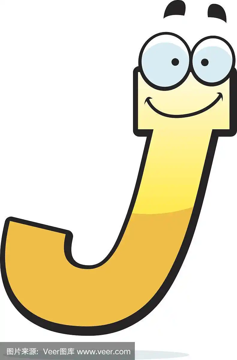 英文字母j,卡通,字母,黄色,绘画插图