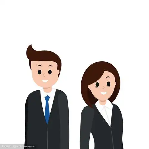 穿着西装的卡通男男女女