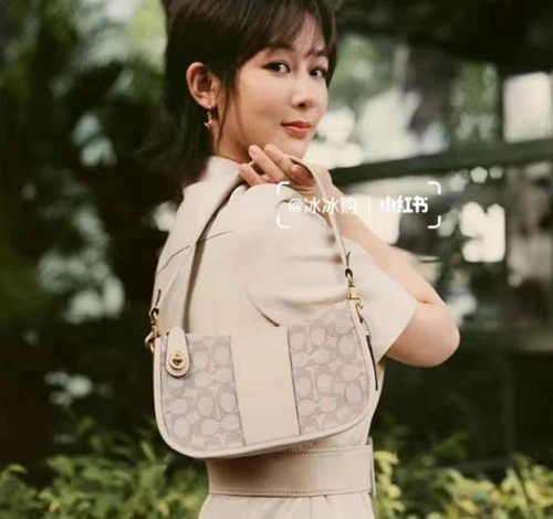 杨紫同款coach蔻驰swinger老花腋下包新色海淘售价275