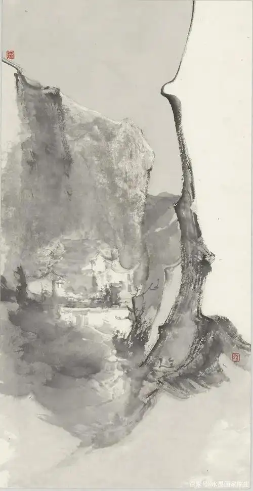 朦胧中的诗意!孙春龙水墨山水画