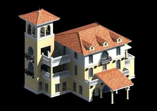 别墅建筑3d效果图