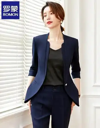 藏青色七分袖西装 裤子 s