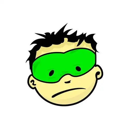 年轻,蒙面,男人,脸,面部表情,卡通,矢量,插画,隔绝,白色背景,背景