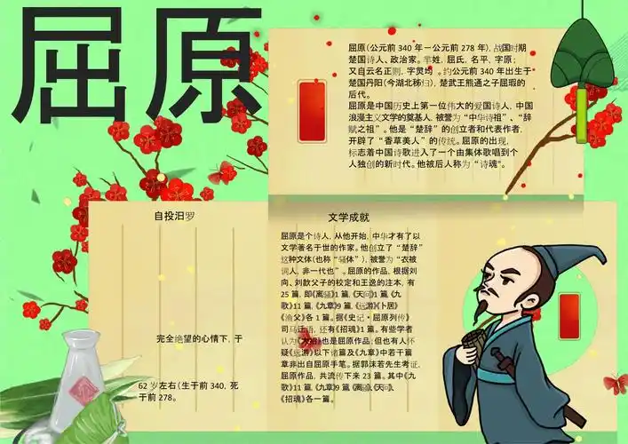 收益归属内容提供方,若内容存在侵权,请进行举报或认领文档简介屈原