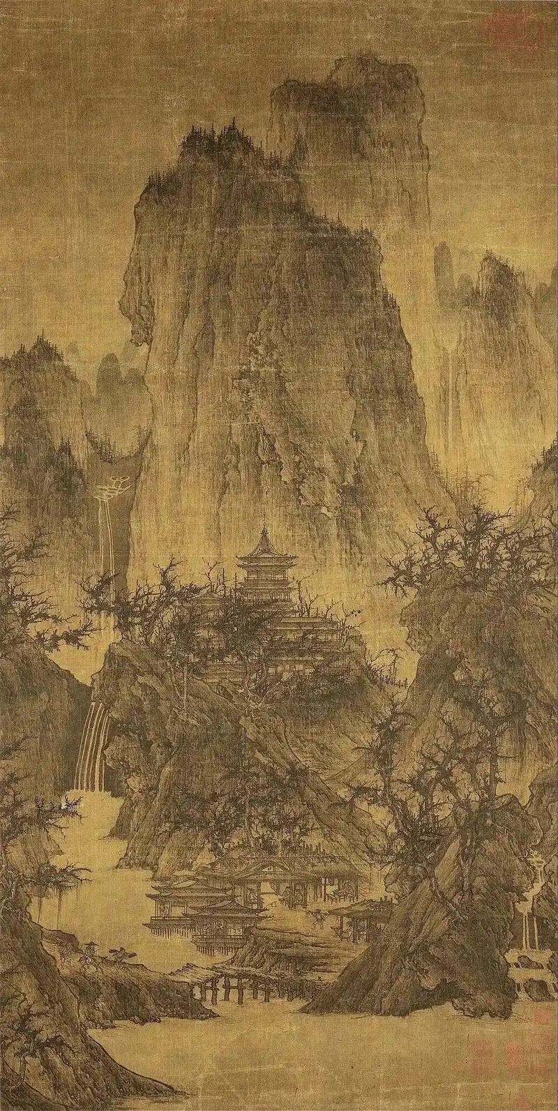 《晴峦萧寺图》是北宋画家李成创作的一幅绢本淡设色画,现收藏于 - 抖