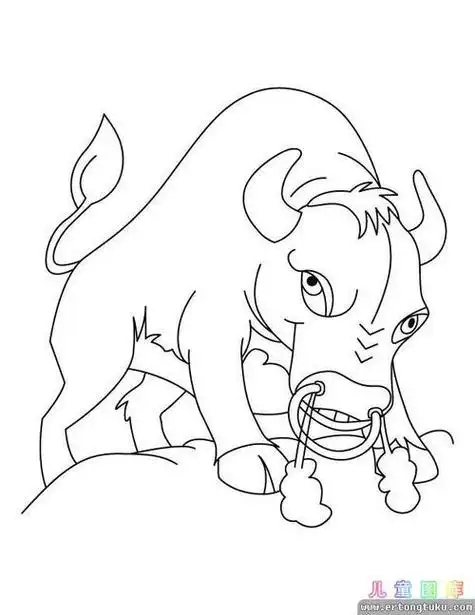 野牛奔跑简笔画