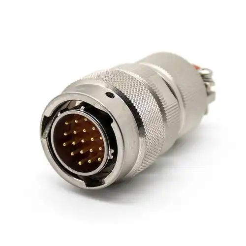 电连接器y50ex卡口连接公插头19芯直式接线镀镍圆形连接器