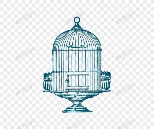 素描复古鸟笼素材
