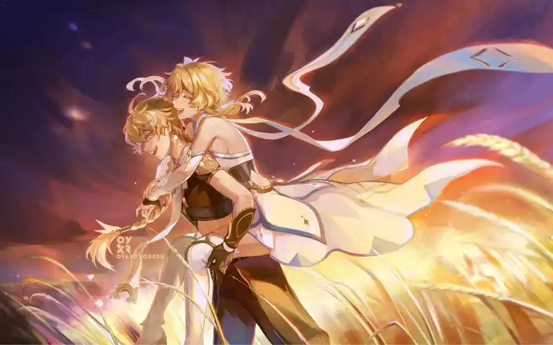 原神旅行者·空荧(我磕爆):2024新年快乐 /happy new year烟花特效