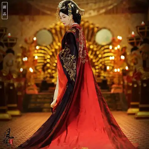 汉朝汉服嫁衣古代中式婚礼婚服皇后凤冠霞帔喜服新娘卫子夫演出服