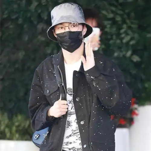 一折个性圆环帽子_张艺兴同款个性圆环扎染渔夫帽子女春夏韩版潮男