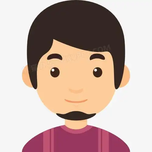 本作品全称为《紫色卡通手绘帅气的中年男士创意元素》,在整个配色上