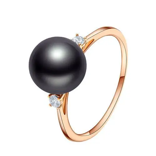 cloris/克劳瑞斯 大溪地黑珍珠戒指 正圆 无暇 9-10mm 黑色系 黑色系