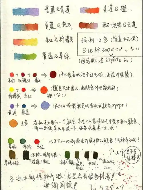 水彩画怎么调色水彩画颜色调配大全