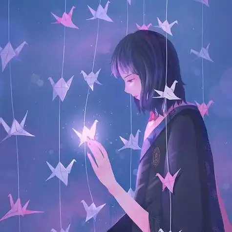 伤感触摸千纸鹤漫画女生头像再痛也不过自舐伤疤