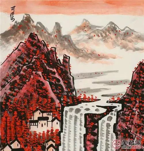 名家李可染山水画三尺竖幅手绘国