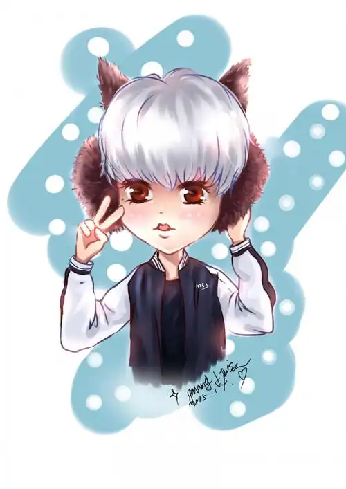 [吴亦凡][新闻]150110 新浪爱豆抱抱吴亦凡戴耳罩q版漫画1p