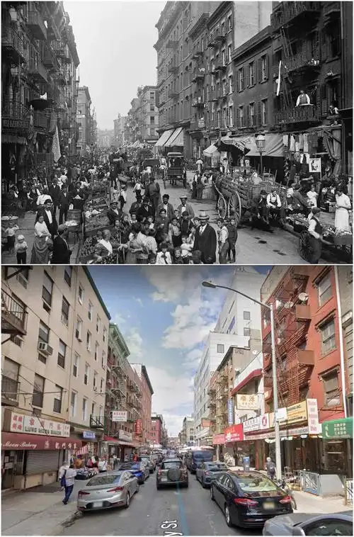 30张过去与现在的对比照,感受时间的力量,二战中钢锯岭真的不高_vs