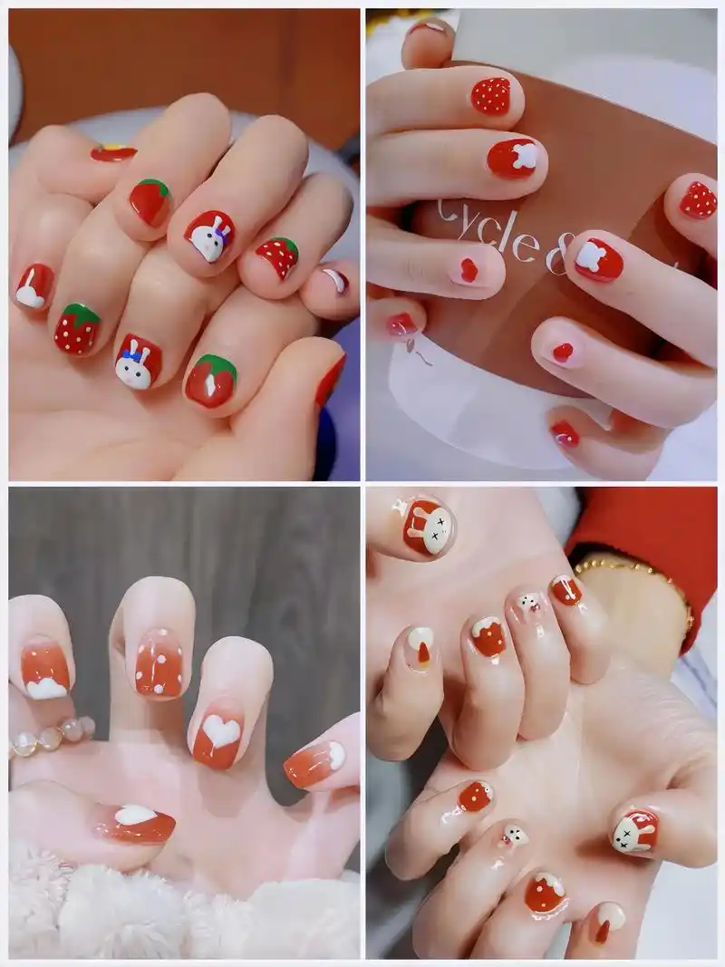 适合小朋友的美甲款式,也太可爱了吧!过年了,带上咱家小公主一 - 抖音