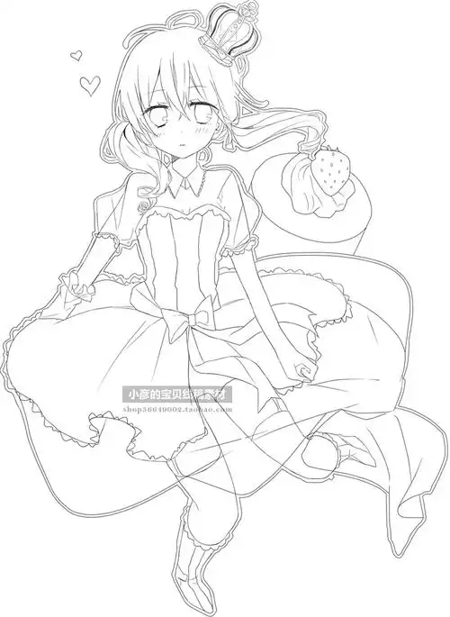 全身卡通动漫 手绘人物线稿图 cg漫画绘画上色插画集临摹素材图片