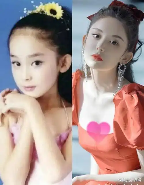 迪丽热巴的长相也是翘楚,她的五官较之古力娜扎更加立体,小时候的她