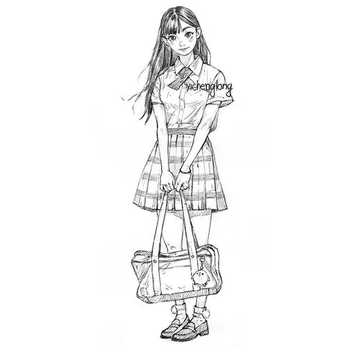 卡通人物速写插画