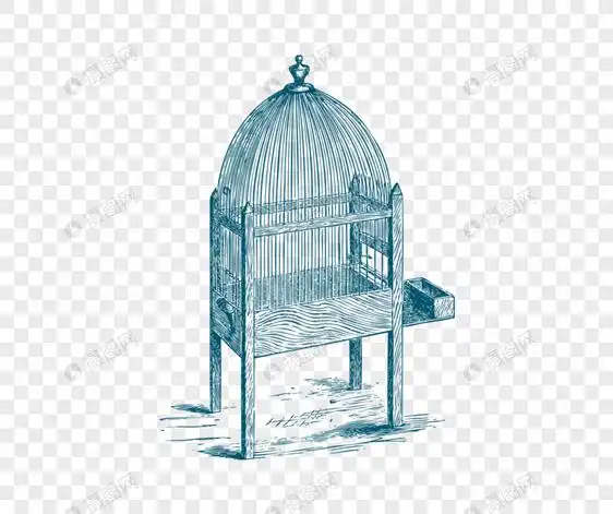 素描复古鸟笼素材