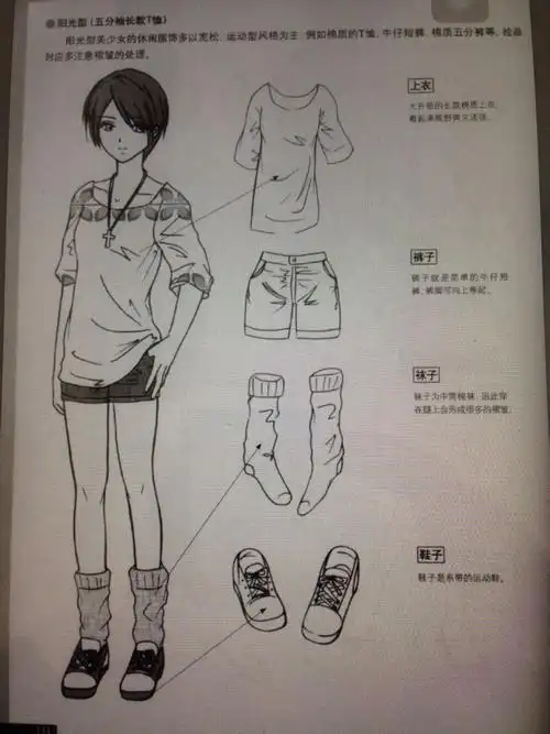 铅笔漫画少女全身