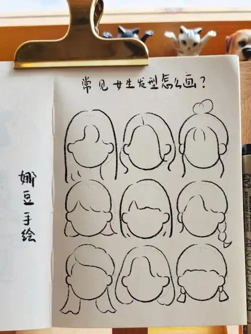 女生头发画法女生发型简笔画头像