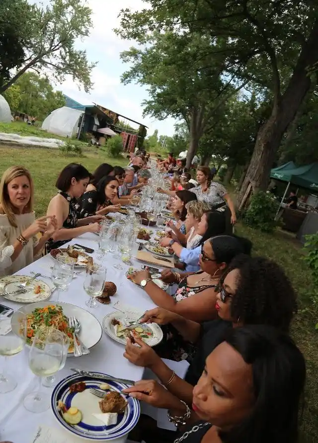 美国密歇根州.这长桌吃饭肯定很有感觉吧?还是露天的餐厅呢!