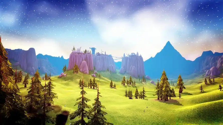 wow风景截图:艾泽拉斯月圆时是星辰大海