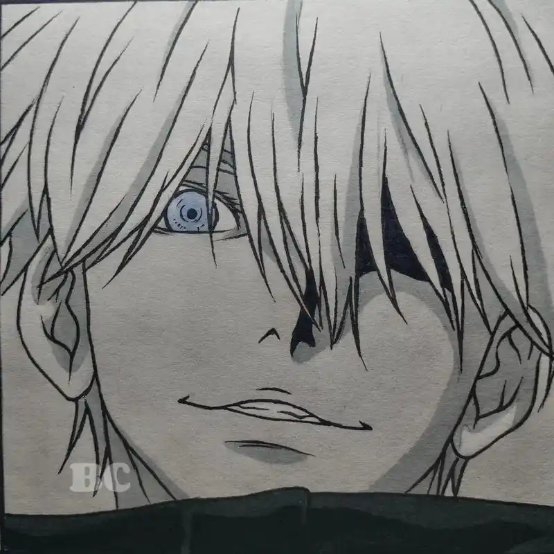 五条悟 #手绘 #临摹 #绘画过程 - 抖音