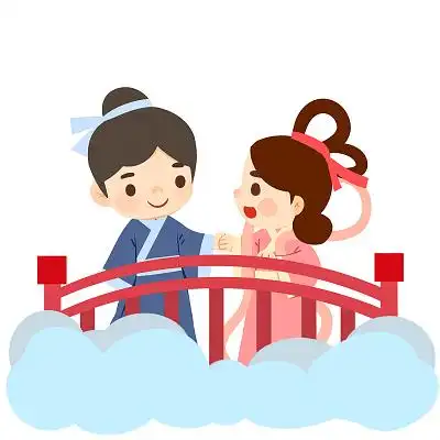 牛郎织女卡通人物云上的牛郎织女人物七夕情人节png素材牛郎织女鹊桥