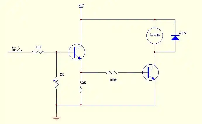 我想做一个以5 伏电压为基准的电路板,电压高于5伏时12伏继电器工作